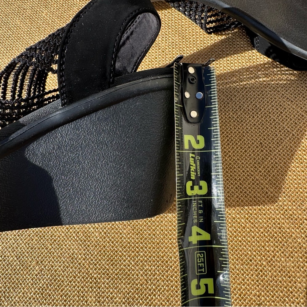 SKECHERS RUMBLE UP - CLOUD CHASER Women’s 8.5 Black Wedge Sandals - Picture 8 of 8